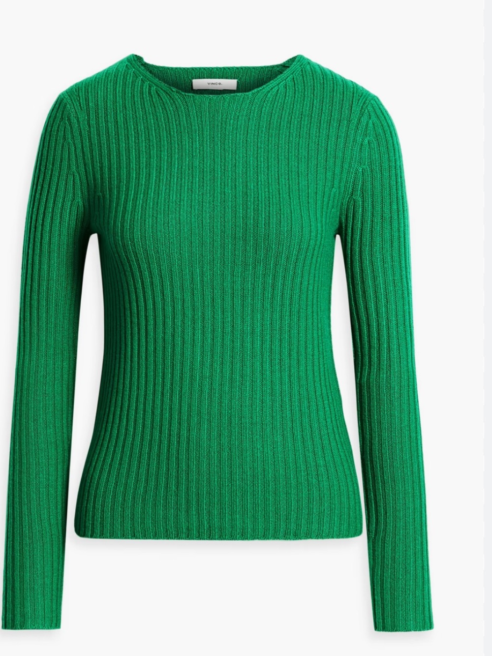 Vince Bright Green Ribbed Knit Sweater